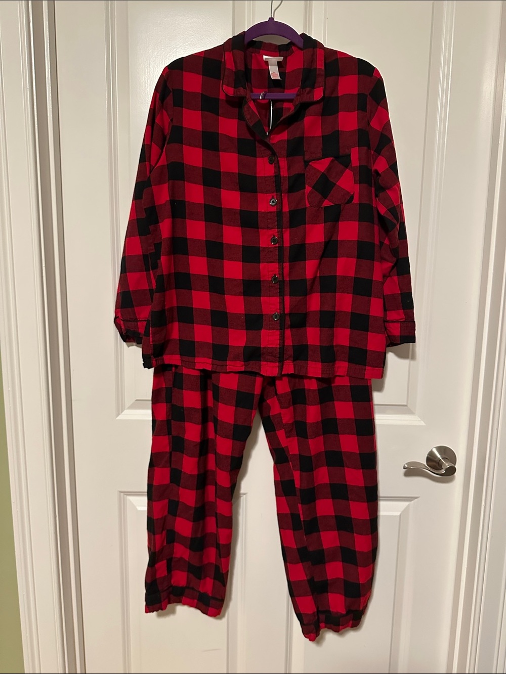Wondershop Red and Black Buffalo Plaid womans Pajama Set XL